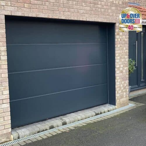 Alutech L Rib Insulated Sectional Door in Anthracite Grey with Matching Trim