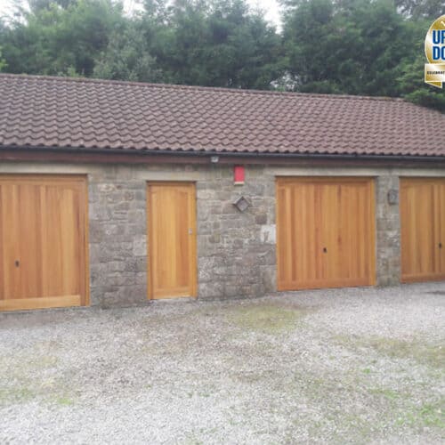 Cedar Doors Timber Up & Over Doors with Matching Personnel Door