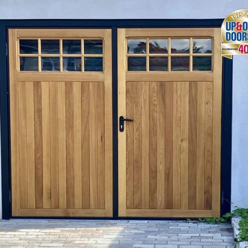 Garador Ashton Side Hinged Garage Doors in Light Oak