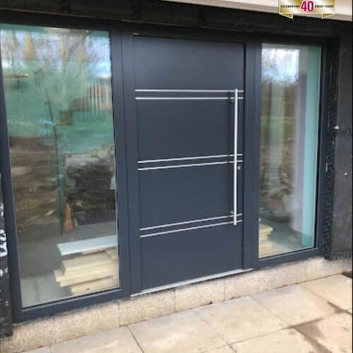 Garador Front Guard Entrance Door with Fully Glazed Side Panels