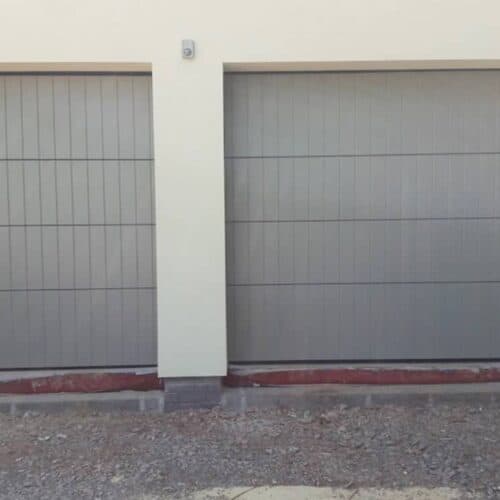 Ryterna Okoume Timber Faced Sectional Doors in Custom RAL Colour