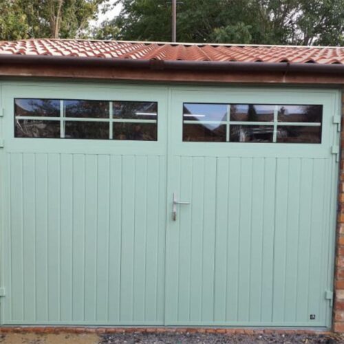 Ryterna-Insulated-Side-Hinged-Garage-Door,-Traditional-Style,-Chartwell-Green