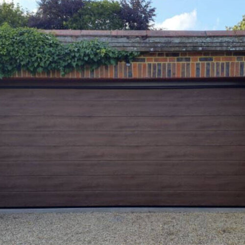 UniPro-Insulated-Sectional-Garage-Door,-M-Rib,-Custom-Foil-Coated-Timber-Effect